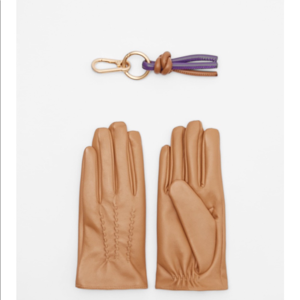 Zara genuine leather gloves set